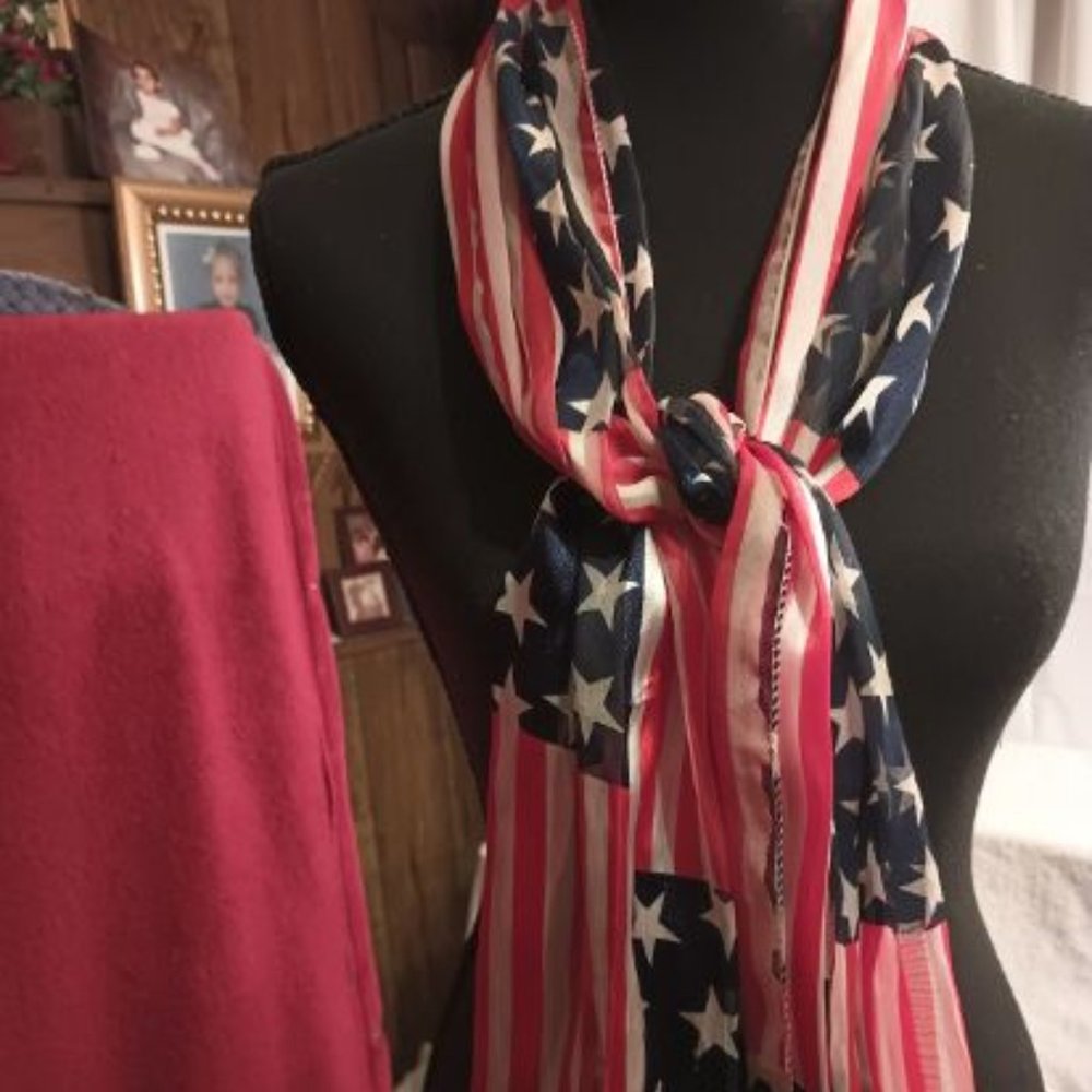 SUMMER CLEARANCE SALE --  RED WHITE BLUE SCARF FOR HOLIDAY AND OTHER EVENTS